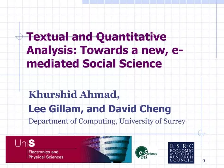 textual and quantitative analysis towards a new e mediated social science