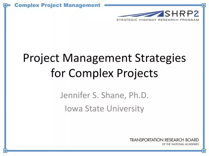 project management strategies for complex projects