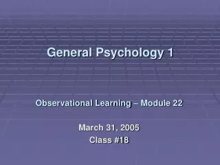 General Psychology 1