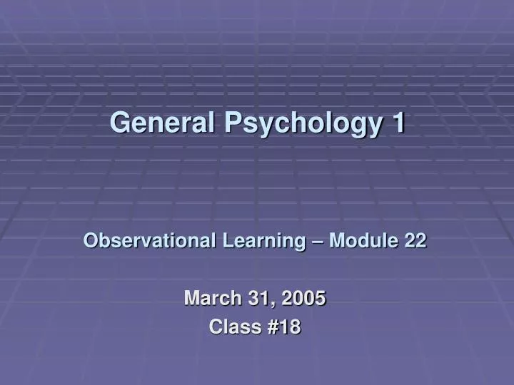 general psychology 1