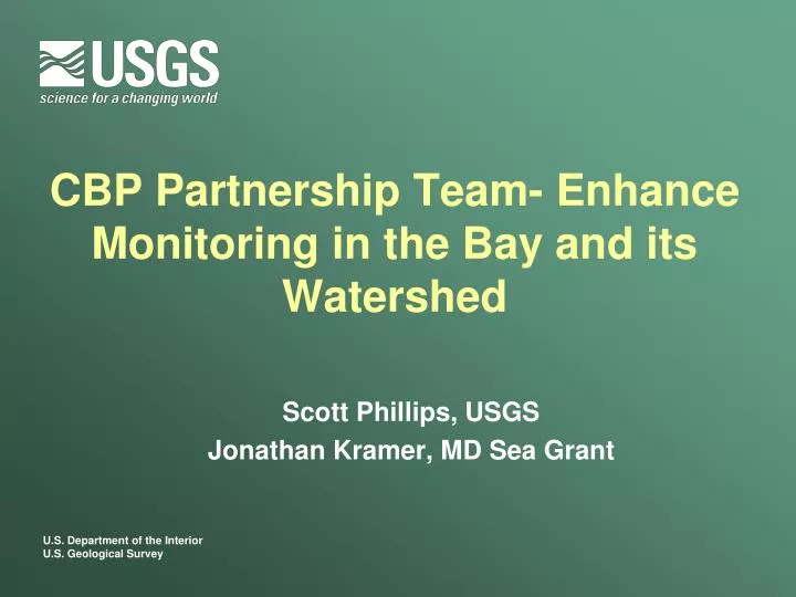 cbp partnership team enhance monitoring in the bay and its watershed