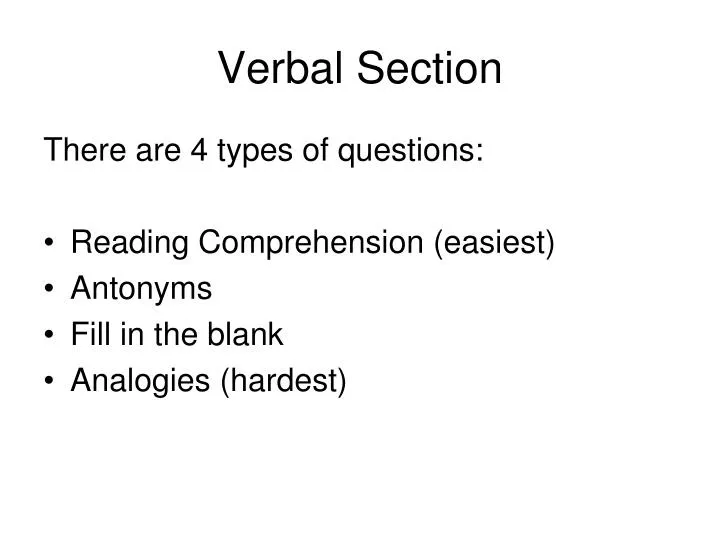 verbal section