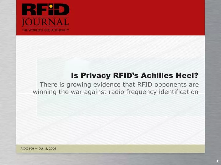 is privacy rfid s achilles heel