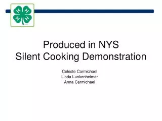 Produced in NYS Silent Cooking Demonstration