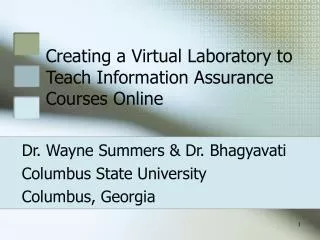 Creating a Virtual Laboratory to Teach Information Assurance Courses Online