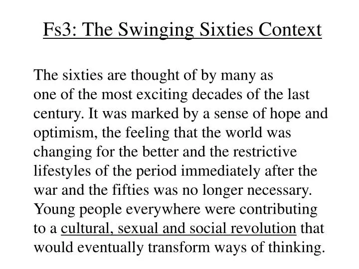 fs3 the swinging sixties context