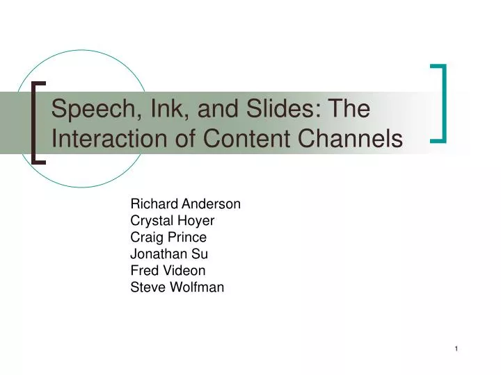 speech ink and slides the interaction of content channels