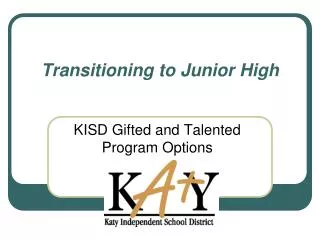 Transitioning to Junior High