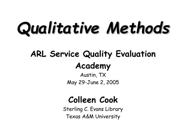 qualitative methods
