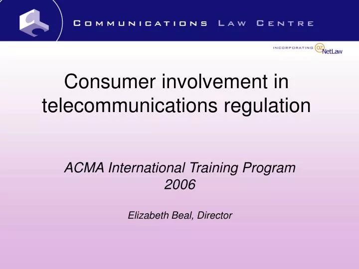 consumer involvement in telecommunications regulation