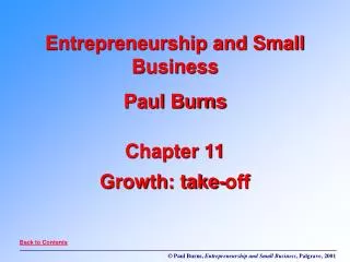 Chapter 11 Growth: take-off