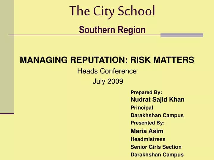 the city school southern region