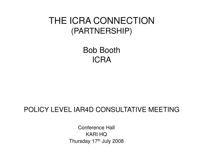 policy level iar4d consultative meeting