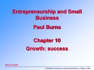 Chapter 10 Growth: success
