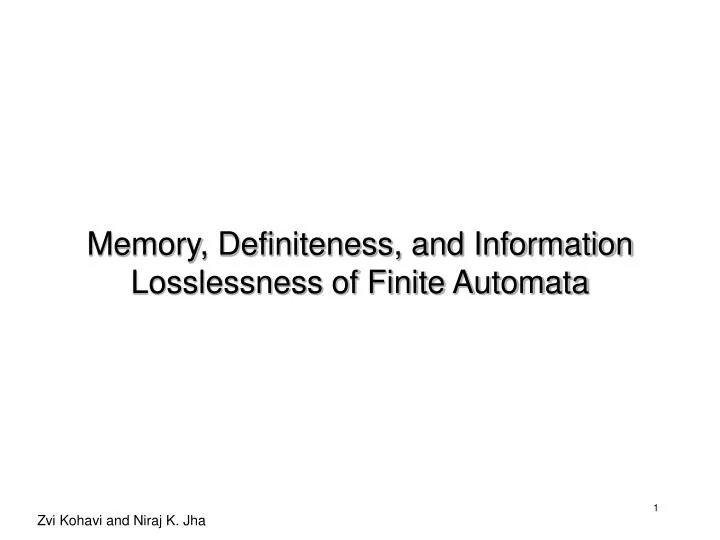 memory definiteness and information losslessness of finite automata