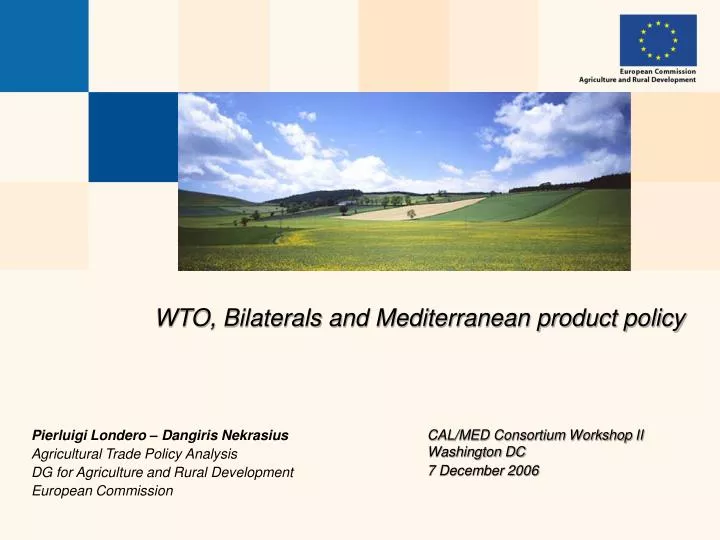 wto bilaterals and mediterranean product policy