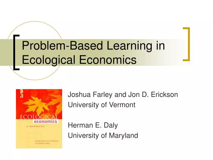 problem based learning in ecological economics