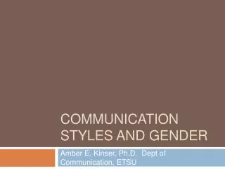 Communication Styles and Gender