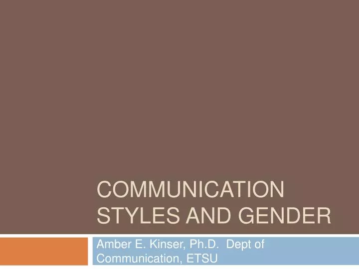 communication styles and gender