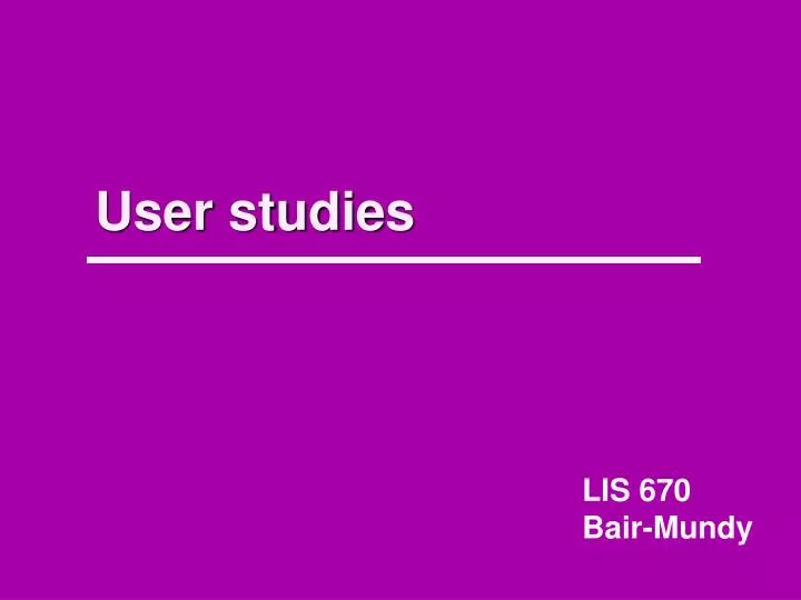 user studies