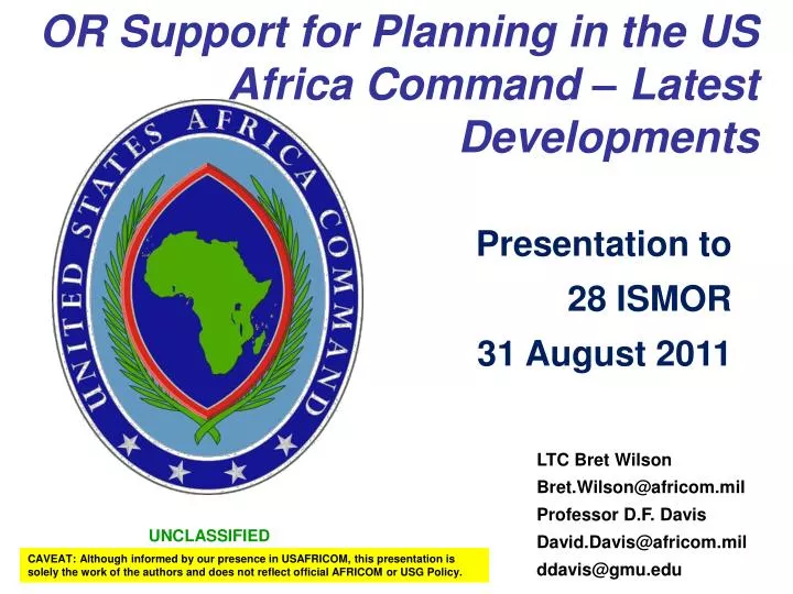 or support for planning in the us africa command latest developments