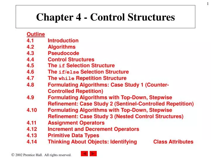 chapter 4 control structures