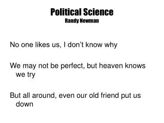 Political Science Randy Newman