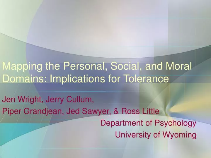 mapping the personal social and moral domains implications for tolerance