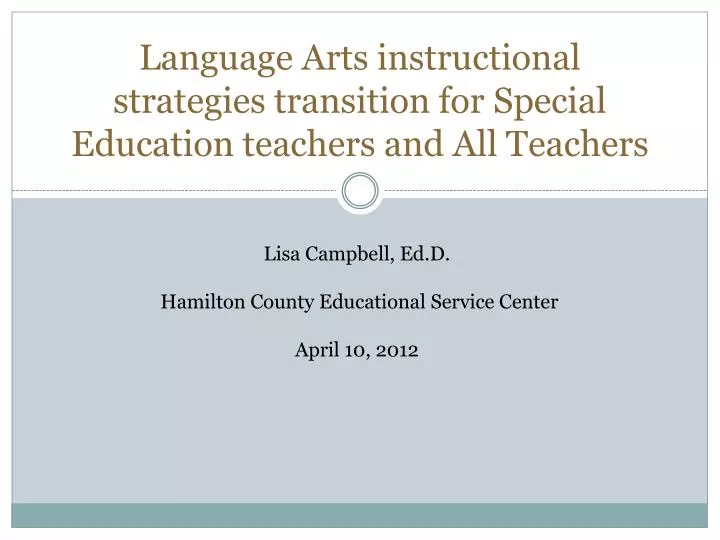 language arts instructional strategies transition for special education teachers and all teachers