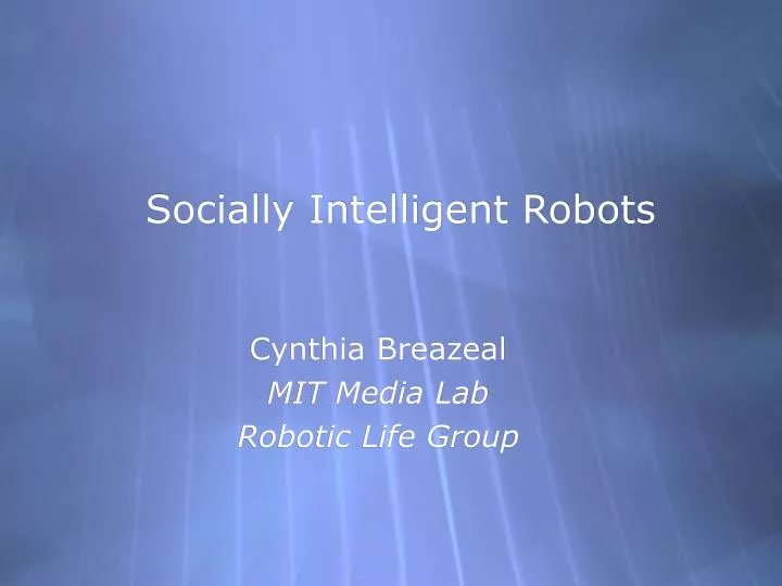 socially intelligent robots