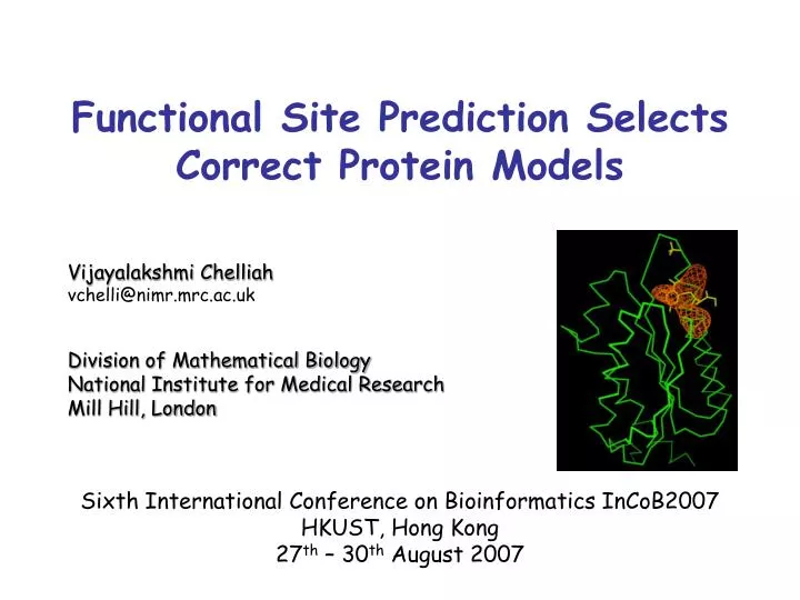 functional site prediction selects correct protein models