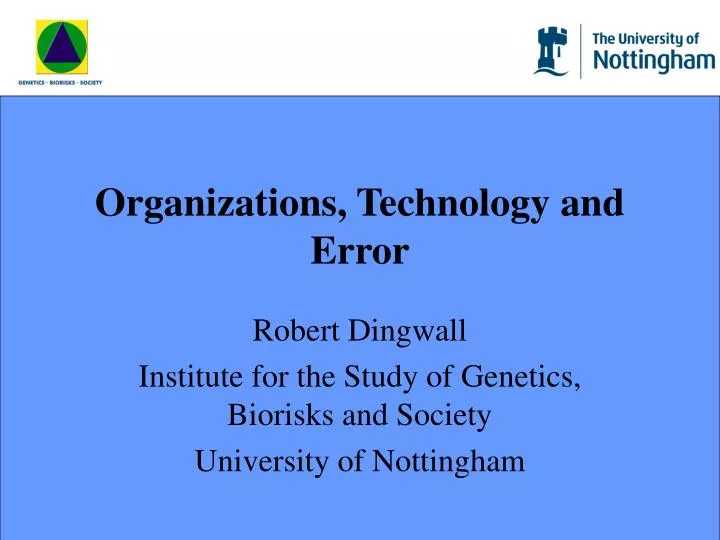 organizations technology and error