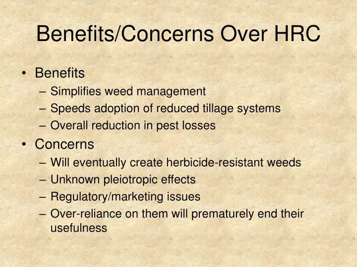 benefits concerns over hrc