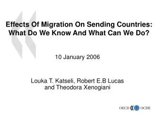 Effects Of Migration On Sending Countries: What Do We Know And What Can We Do?