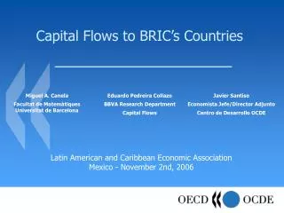 Capital Flows to BRIC’s Countries