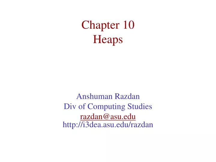 chapter 10 heaps