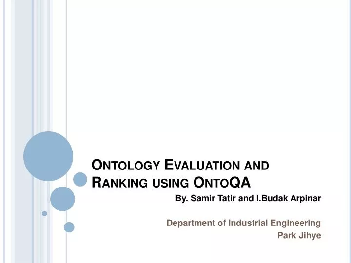 ontology evaluation and ranking using ontoqa