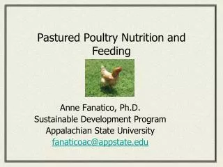 Pastured Poultry Nutrition and Feeding