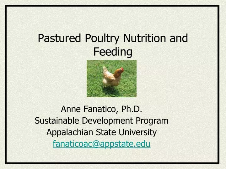 pastured poultry nutrition and feeding