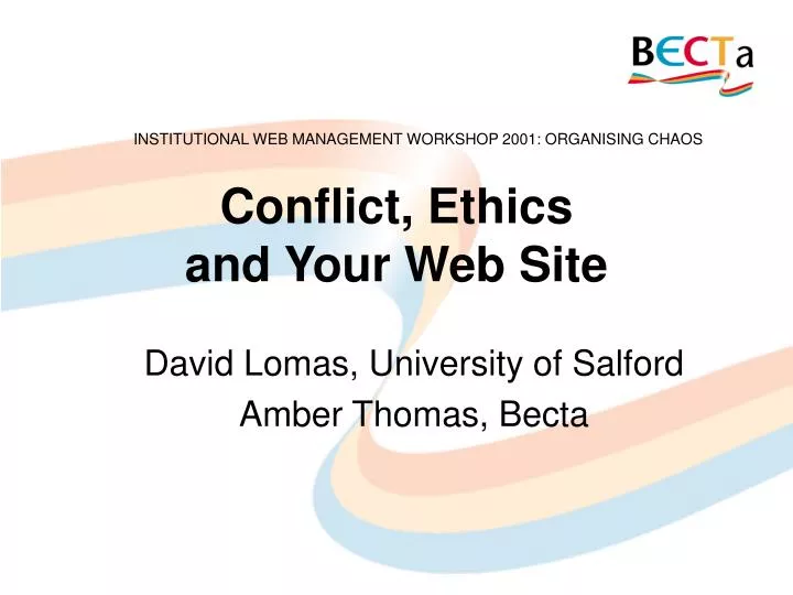 conflict ethics and your web site
