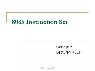 8085 Instruction Set