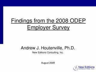 Findings from the 2008 ODEP Employer Survey