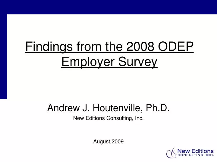 findings from the 2008 odep employer survey