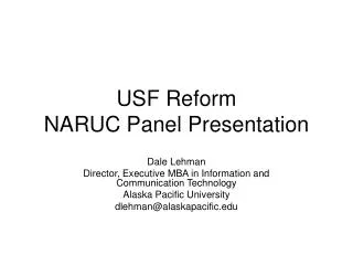 USF Reform NARUC Panel Presentation