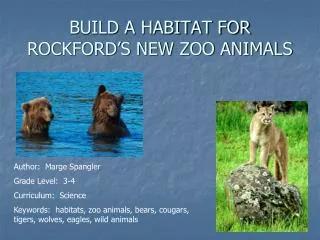 BUILD A HABITAT FOR ROCKFORD’S NEW ZOO ANIMALS
