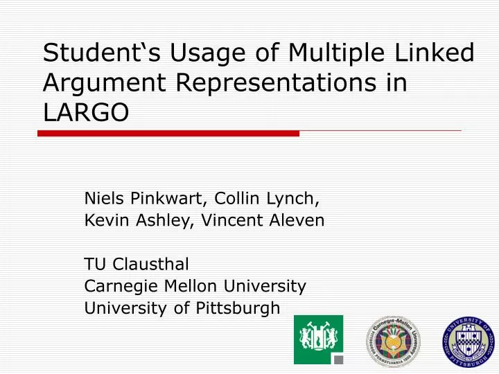 student s usage of multiple linked argument representations in largo