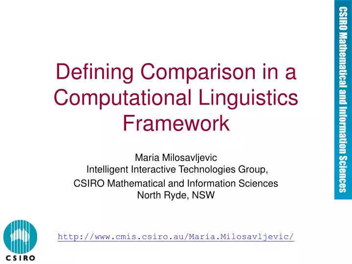 defining comparison in a computational linguistics framework