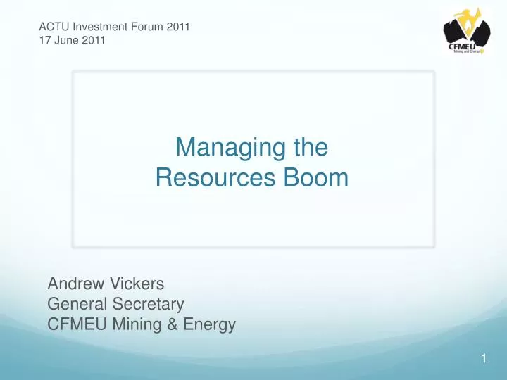 managing the resources boom