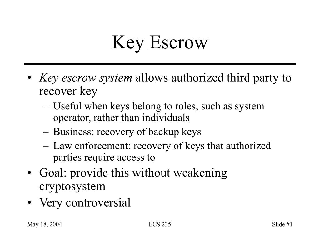 PPT - Key Escrow PowerPoint Presentation, free download - ID:1010667
