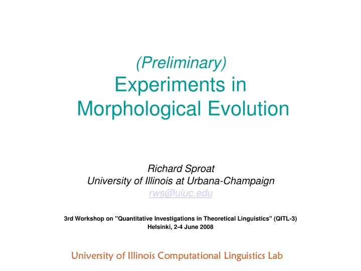 preliminary experiments in morphological evolution